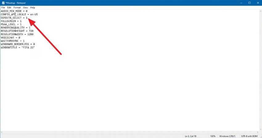 change directx value