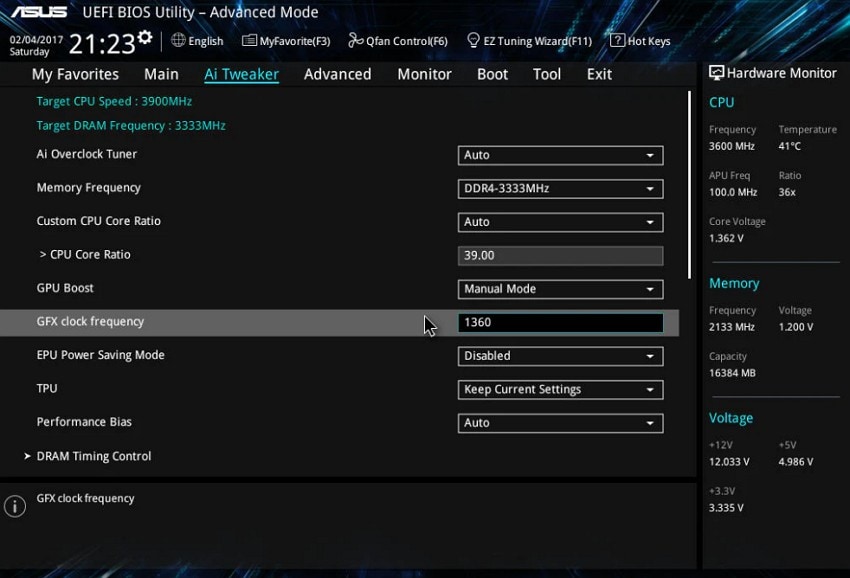disable the overclocking to fix