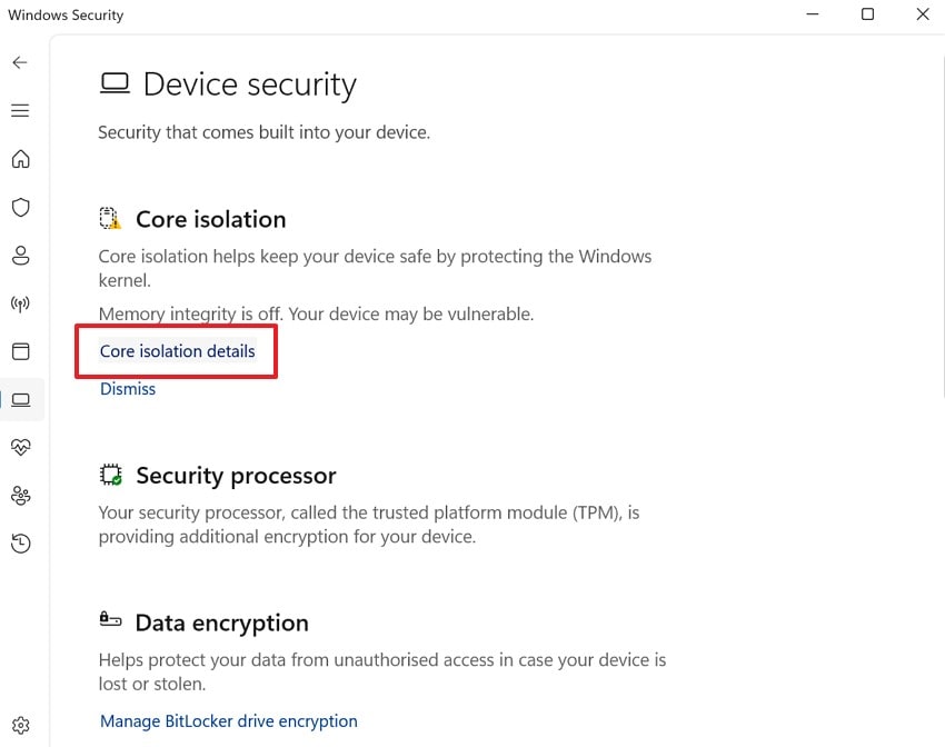 select core isolation details