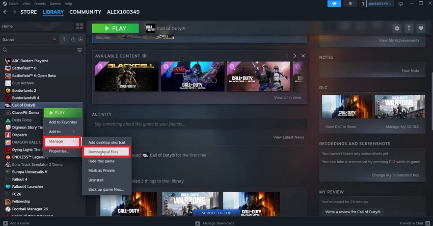 select browse local files option