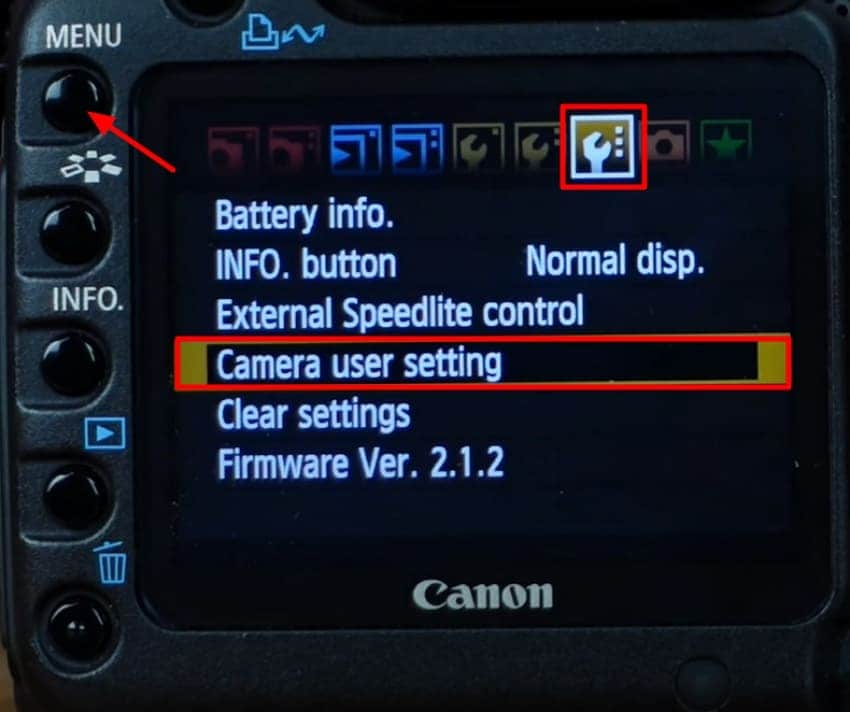access camera user settings
