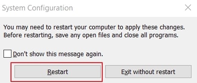 restart the computer