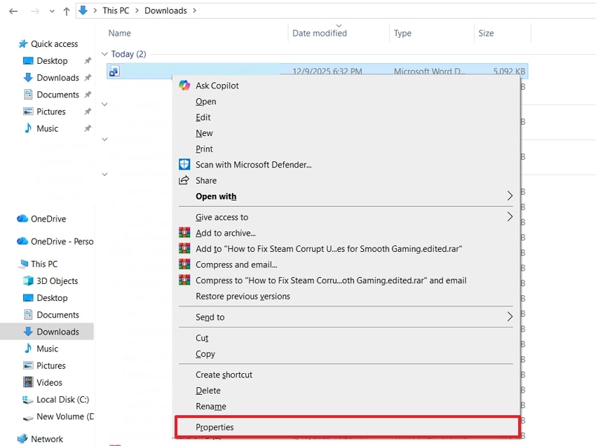access file properties