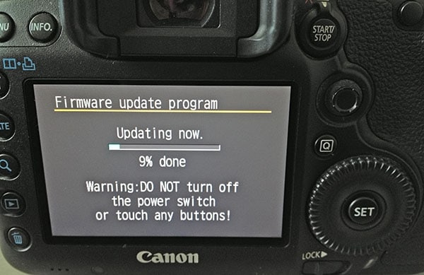 update canon camera firmware