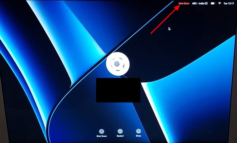 release shift for Safe Boot option