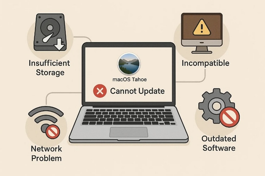 reasons for cannot update macos tahoe