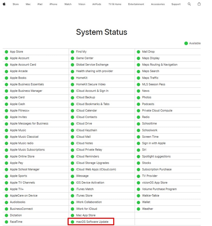 check apple system status