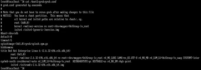 modify the grub.conf file