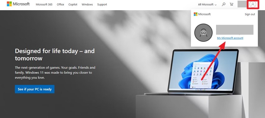 access microsoft account on browser