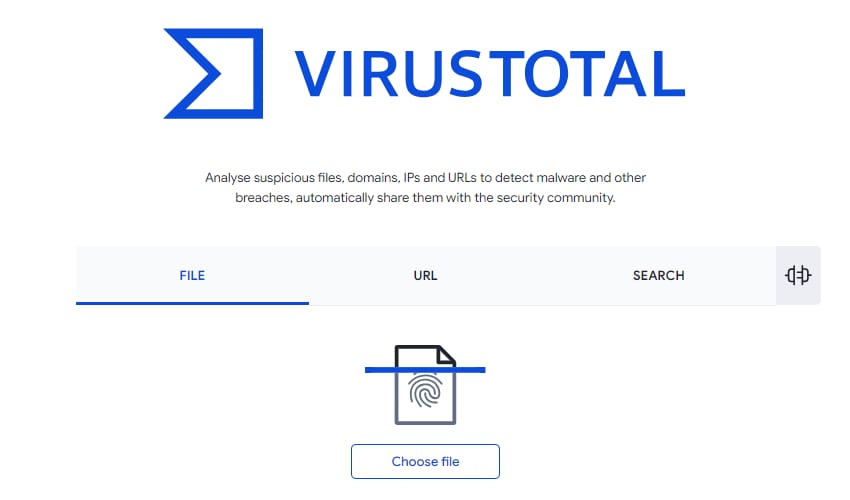 virustotal homepage 