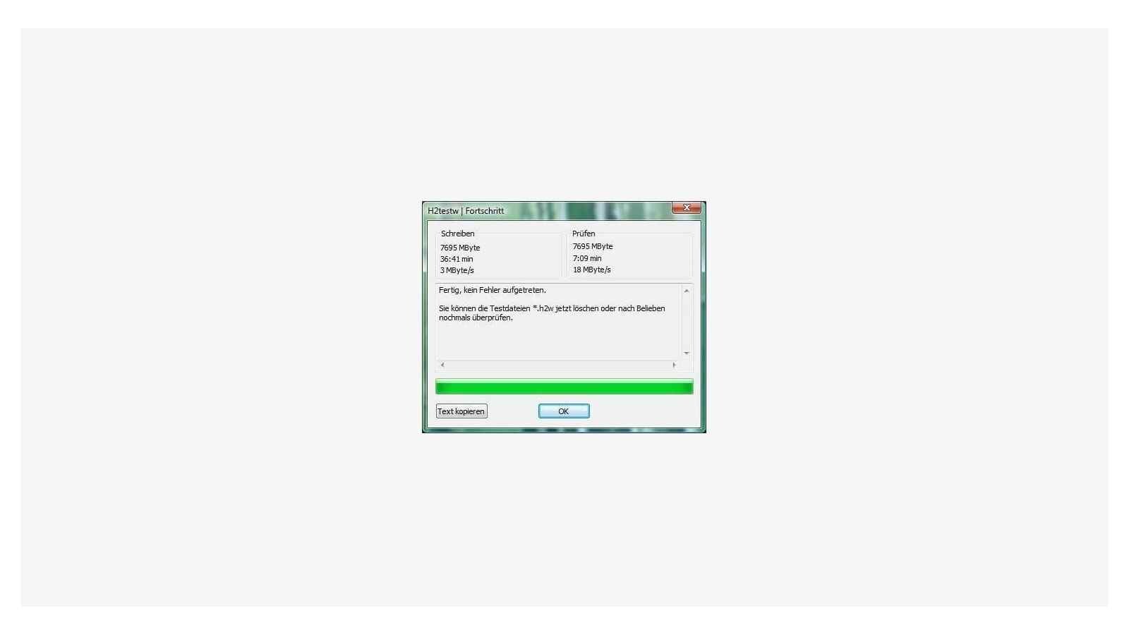 h2testw window testing an sd card by writing and verifying data