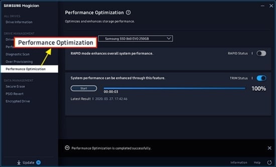samsung magician performance optimization