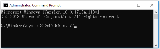 command prompt running chkdsk e: /f against an sd card with progress output