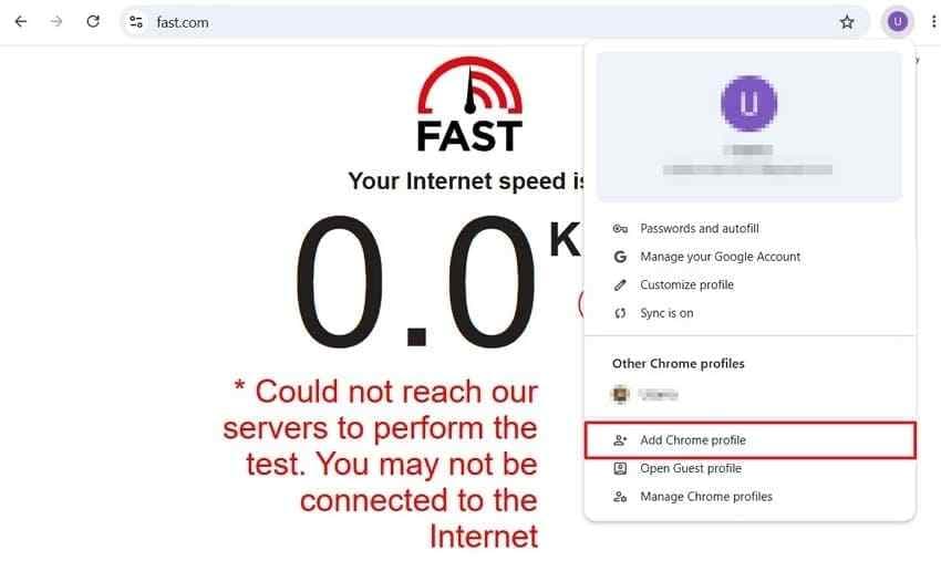 new chrome profile selection menu