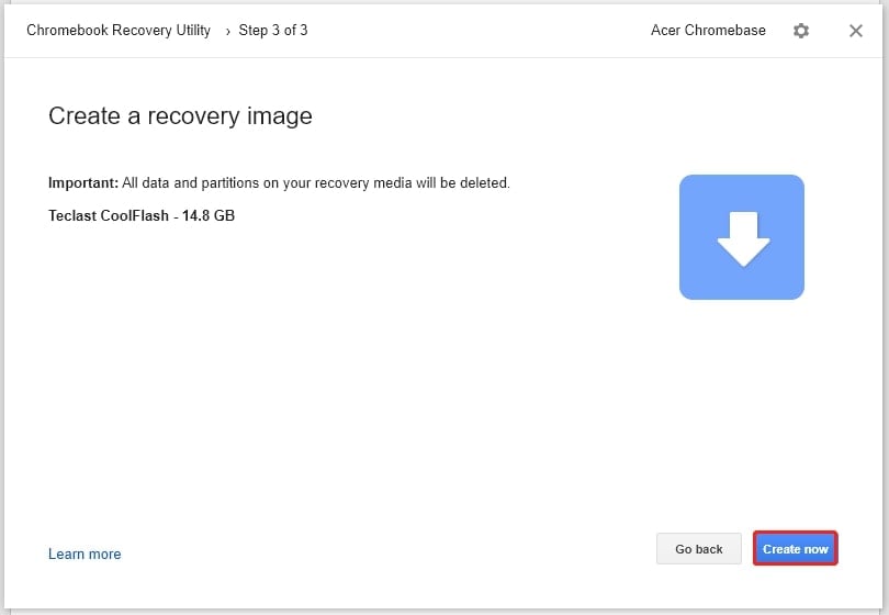 create now chromebook recovery utility 