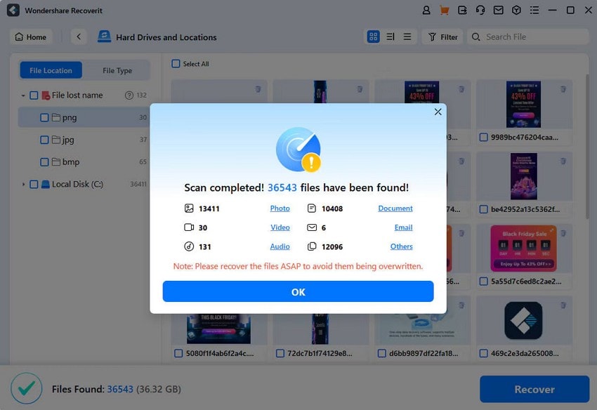 press ok to complete process