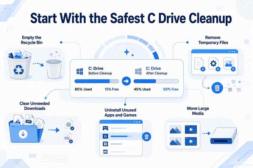 safe c drive cleanup methods