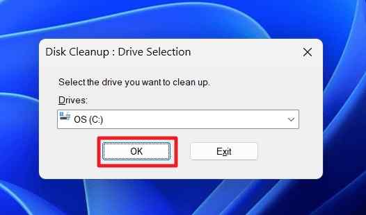 select c drive disk cleanup