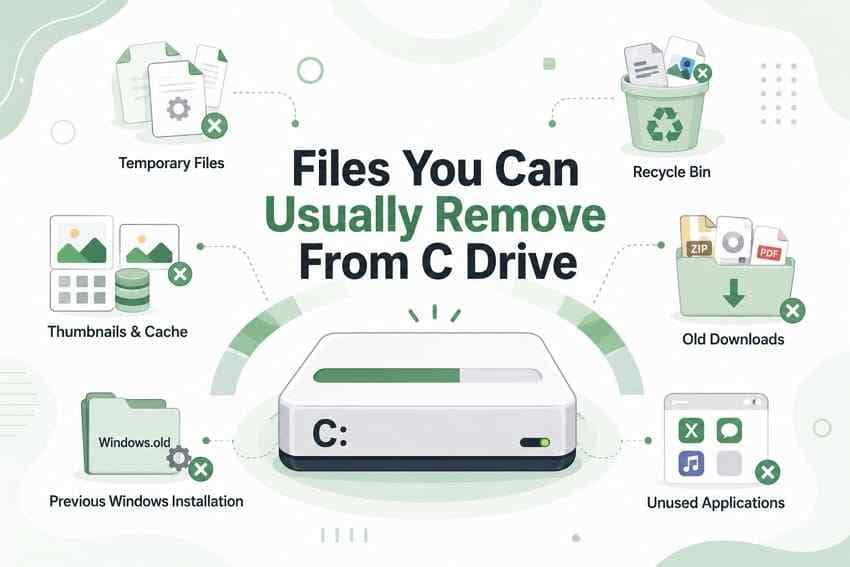 removable c drive file categories