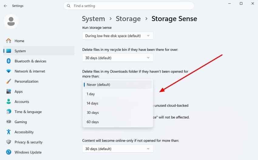 set downloads cleanup behavior