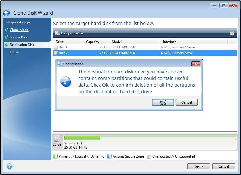 acronis true image ssd to hdd