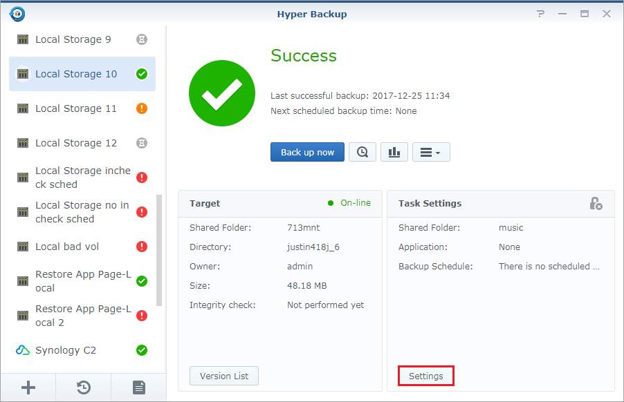 finalizar una tarea de copia de seguridad de datos 