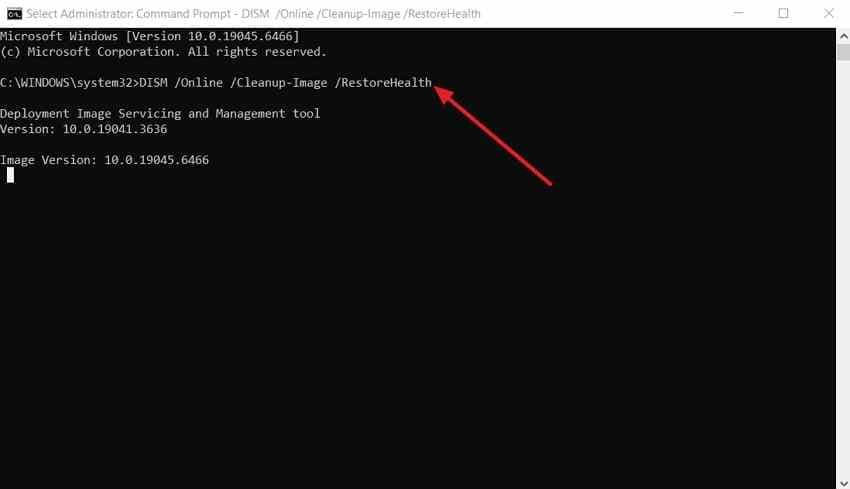 run dism restorehealth command in windows 11