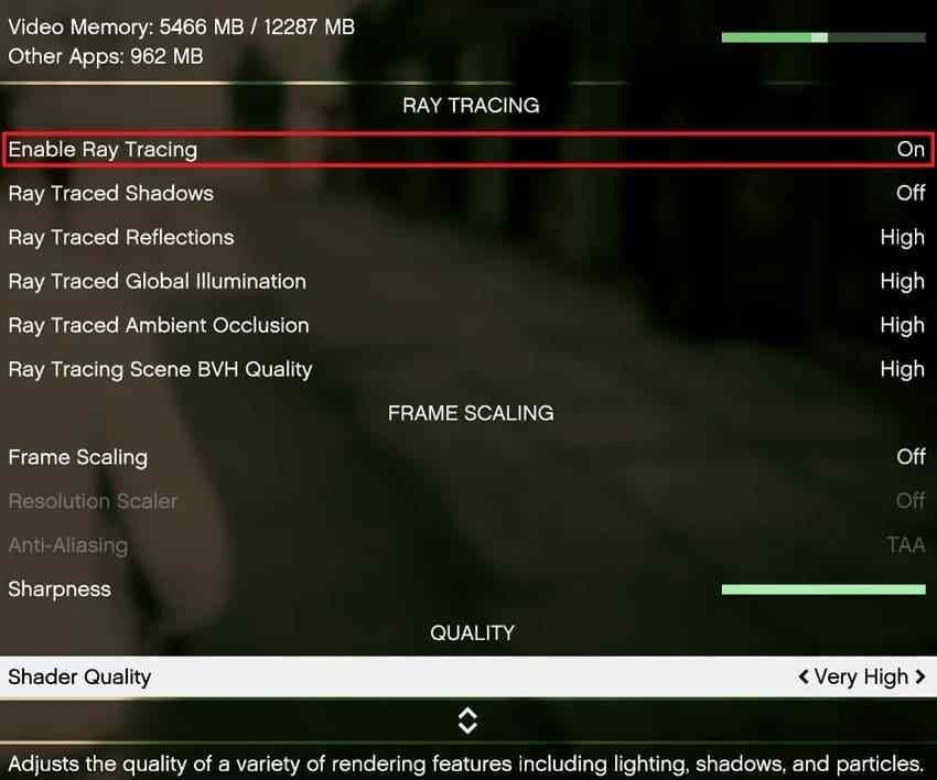disable ray tracing for gaming crash test