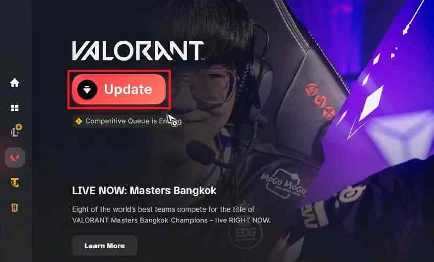 update valorant in riot client