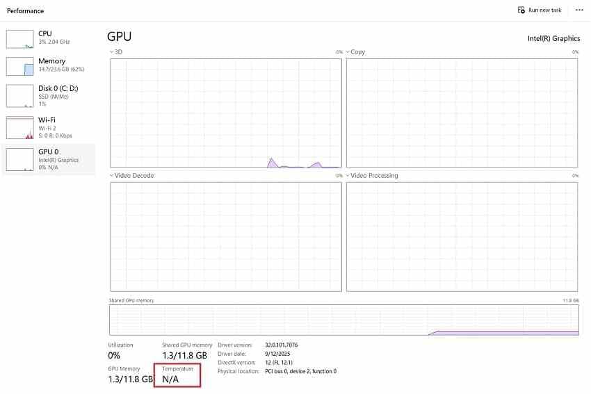 check gpu temperature in task manager