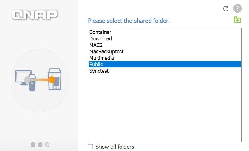 select shared folder in netbak replicator