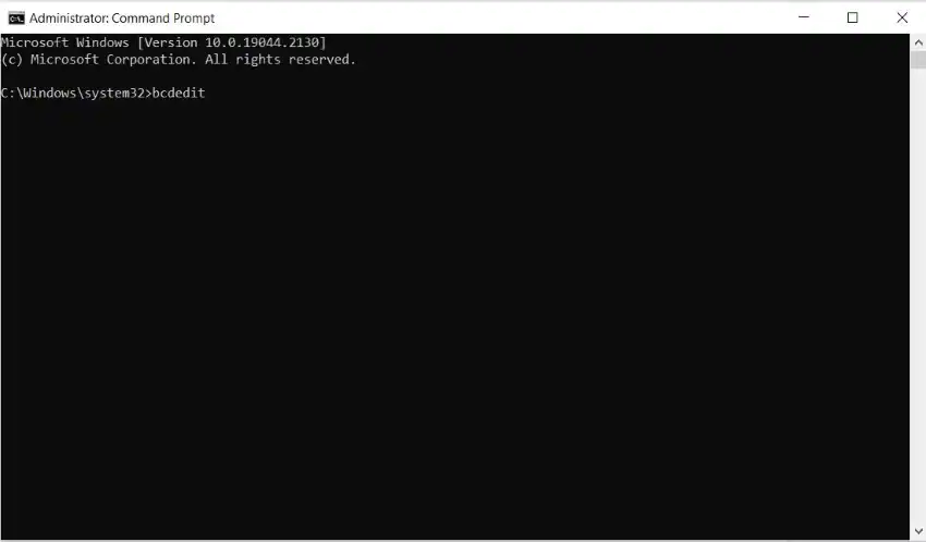 enter bcdedit on command prompt