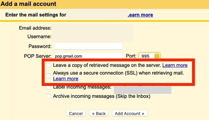 connect old gmail with new gmail