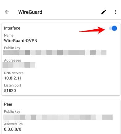 activating wireguard vpn on android