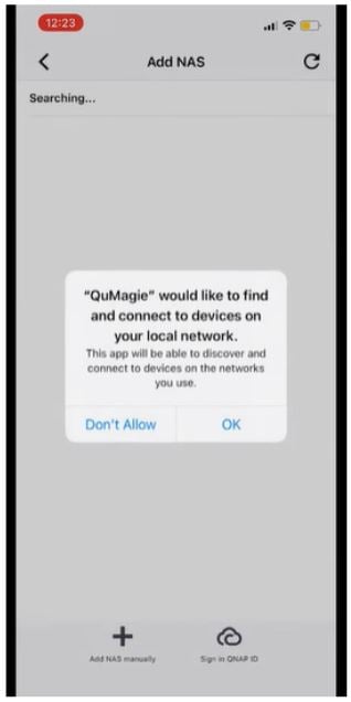 connect the local network with your qumagie app