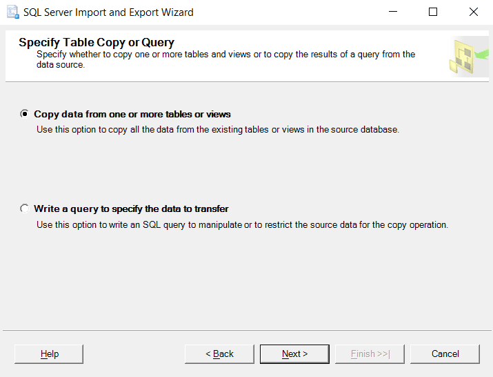 export bak file naar excel via ssms stap 5 