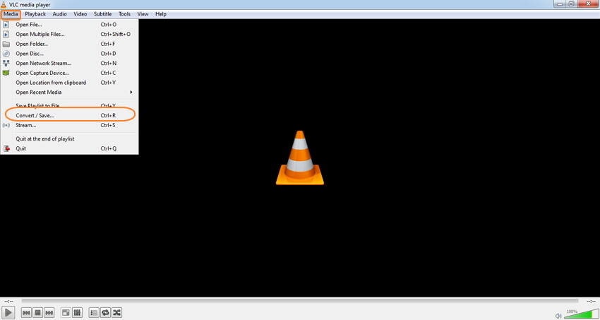 abra o vlc para converter f4v para mp4 grátis