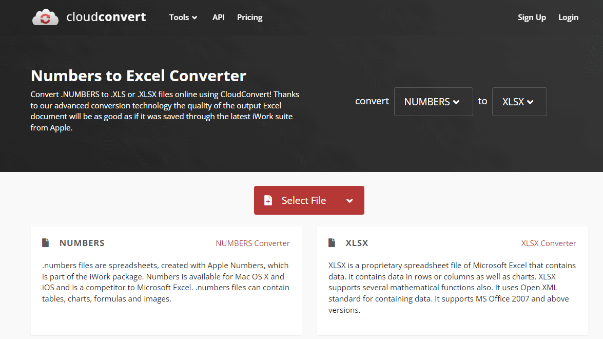 convert numbers files to excel with cloudconvert online converter