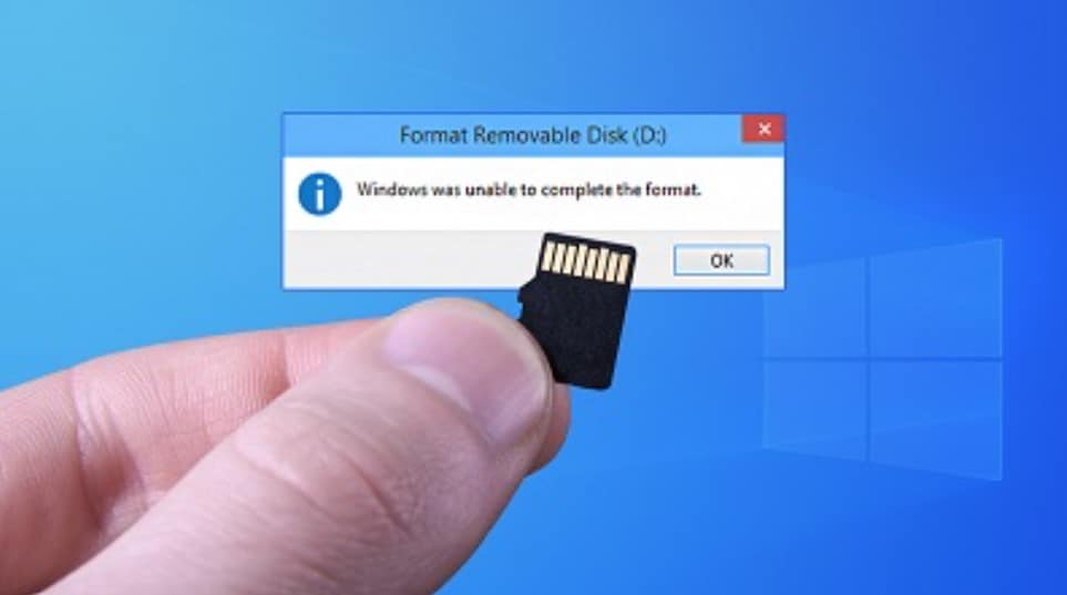 a corrupted sd card can't format