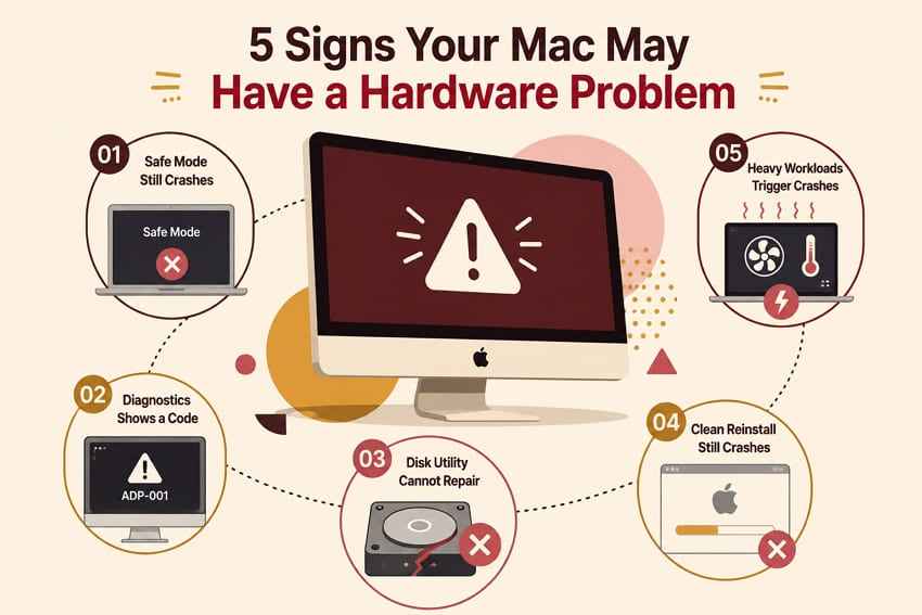 signs recurring mac crashes may be a hardware problem