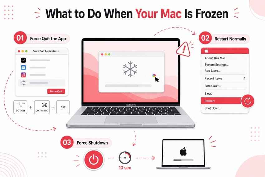 options when a mac is frozen or unresponsive