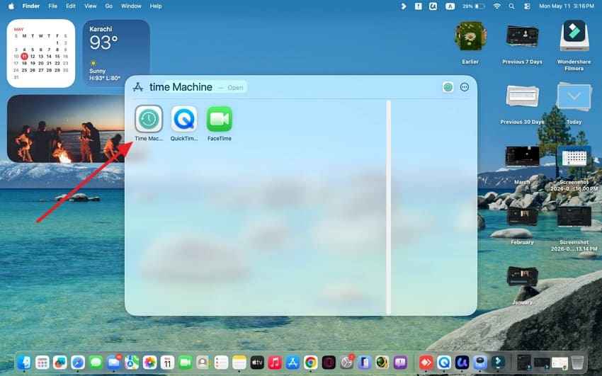 enter time machine backup 