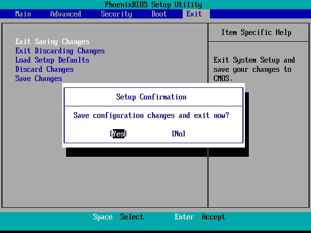 save configuration changes and exit now
