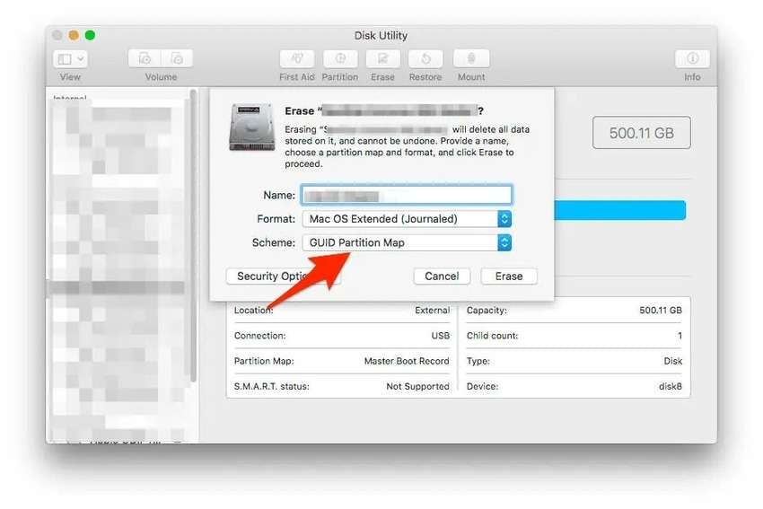 erase and format a usb drive