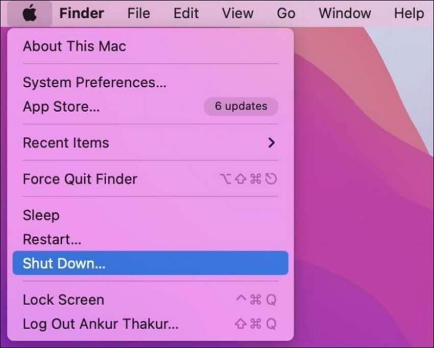 shut down your mac