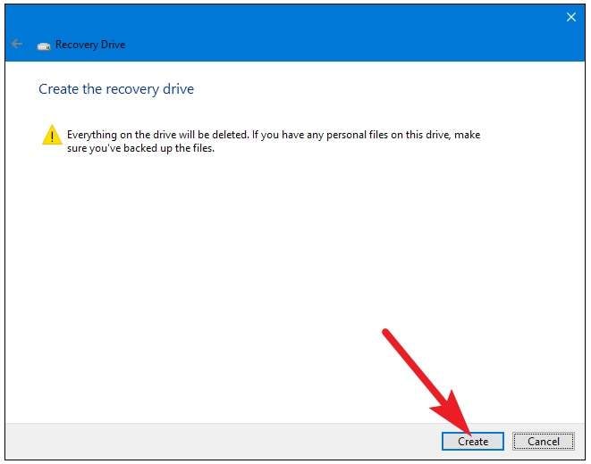 creating a recovery drive 