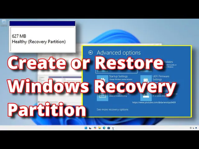 create recovery partition windows 11