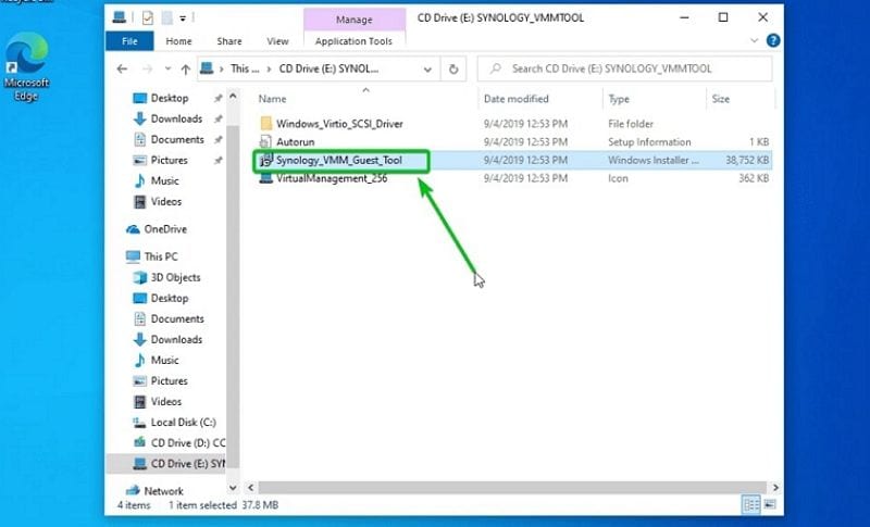 criar máquina virtual do windows 10 para synology