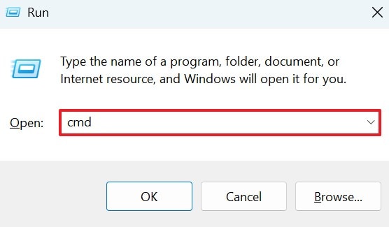 cmd command in win r window