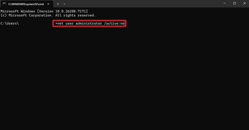 deactivate your administrator account